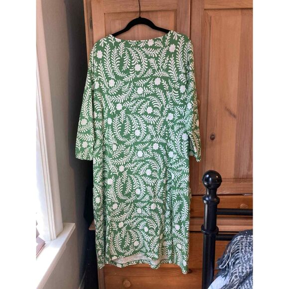 Boden | Soft Green Botanical Floral Dress w/ Pockets | Size 18L - Picture 3 of 5